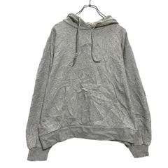 adidas ロゴ スウェット パーカー S グレー ホワイト アディダス 裏起毛 フーディー 古着卸 アメリカ仕入 a603-5142