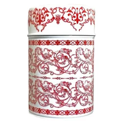 茶筒 茶葉ストッカー保存缶 デュ―ル（ロイヤルレッド) 150ｇ(φ74×H120mm ) 内容量150ｇ用  印刷缶