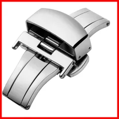 【即日発送】バネ棒/バネ棒はずし付き バックル バタフライ ゴールド/シルバー/ローズゴールド/ブラック 12/14/16/18/20/22mm クラスプ レザー/革腕時計バンド交換用 尾錠 ステンレス鋼の時計バックル Dバックル 観音開きタイプ プッシュ式