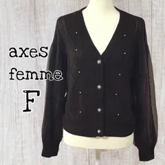 axesfemmeトップス袖チュールケーブルニットカーディガンFサイズ/USED