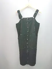 ◇ COMME CA BLANC D'OEUF ジャンパースカート サスペンダー調節 ロング丈 ワンピース サイズM-L ブラック レディース E 【1307120008893】