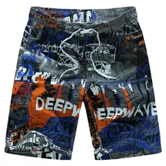 メンズサーフパンツ 水着 海パン 短パン メッシュインナー付き 通気速乾 ポケット サポーター付き 腰ゴム 紐 mm1523 blue