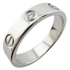 カルティエ ミニラブ リング 指輪 9号 18金 K18ホワイトゴールド ダイヤモンド レディース  CARTIER  中古 カルティエ