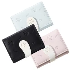 猫　財布　三つ折り　レディース　かわいい　おしゃれ　ファッション財布　折りたたみ　スリム財布　マルチカードポケット　ピンク