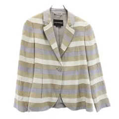 エンポリオアルマーニ ボーダー柄 テーラードジャケット 42 Emporio Armani レディース 古着 【231025】