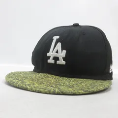 H■ニューエラ/NEWERA ロサンゼルス・ドジャース スナップバックキャップ CAP 帽子/黒/MENS■1【中古】
