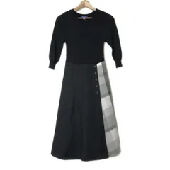 BLUE LABEL CRESTBRIDGE(ブルーレーベルクレストブリッジ) ワンピース サイズ34 S レディース美品  - 黒×ライトグリーン×ライトグレー