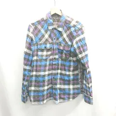◇ ⊂Φ BEAMS ビームス コットン100％ 長袖 シャツ サイズXL ブラック ブルー パープル レディース E  【1410100054695】