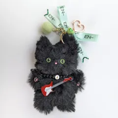 ENHYPENジェイがモチーフのモールドールチャーム　ENHYPEN　ジェイ　黒猫　猫　モールドールチャーム　モールドール　モールドールキーホルダー　キーホルダー　キーリング　キーチェーン　チャーム　ぬいぐるみ　韓国　ふわふわ　推し活グッズ　モール人形