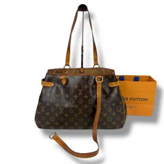 ルイヴィトン LOUIS VUITTON モノグラムレザー　バティニョール オリゾンタル ショルダー トートバッグ　肩掛け　ブラウン