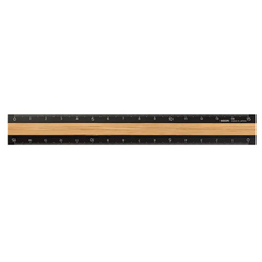 ミドリカンパニー　アルミウッド定規（15センチ）　黒（1㎜単位）　42270－006