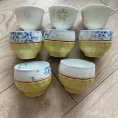 有田焼　永泉作 湯呑み　5客　＆　大吉窯　湯呑　3客　：湯呑　8客　まとめセット