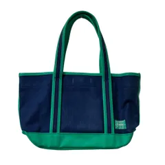 美品 PORTER GIRL ポーターガール BOYFRIEND TOTE ボーイフレンド トートバッグ ハンドバッグ ネイビー×グリーン レディース 古着 中古 USED