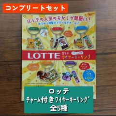 ◆ロッテ チャーム付ワイヤーキーリング 全5種　コンプリートセット