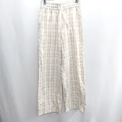 ◇ ⊇ LOVETOXIC ラブトキシック チェック柄 イージーパンツ サイズL ライトベージュ レディース E  【1409240048909】