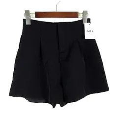 グレイル GRL タック ハイウエスト ショートパンツ at1744 M 黒 ブラック タグ付 美品