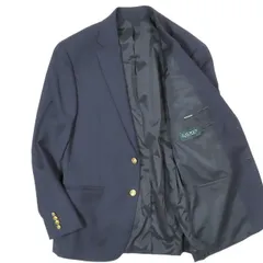 美品 ローレンラルフローレン LAUREN RALPH LAUREN 金ボタン 紺ブレ テーラード ジャケット 2B ブレザー 総裏地 センターベント ビジネス カジュアル 上着 サイズ38R ネイビー メンズ レディース