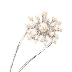 髪飾り 成人式 振袖 前撮り 袴 花 浴衣 夏祭り 花火大会 シルバー 白 パール ラインストーン キラキラ おしゃれ かわいい かん No.9-4367