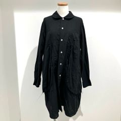 RI-B010 コムデギャルソン コムデギャルソン COMME des GARCONS COMME des GARCONS エステルスパンブロード 丸襟長袖ロングブラウス 黒 Sサイズ 2022年S/S