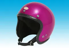 1971年製年当時　ビンテージラメ　ジェットヘルメット　風防付き 超美品 赤ラメ M 目深加工済み ジェットヘルメット KRW 70s