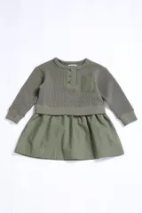 6゜vocaLe/DROPコンビネーションワンピース 長袖　新品子供服90 キッズ 女の子