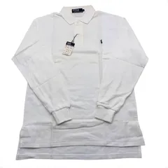 未使用 タグ付き POLO Ralph Laurent ポロ 綿 100％ ポロシャツ メンズ Lサイズ ホワイト ブランド ファッション m15127