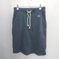 ◇ Θ Champion チャンピオン 無地 膝丈 フレア スカート サイズM ネイビー系 レディース E  【1506230029556】