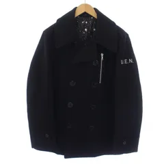 ユニフォームエクスペリメント uniform experiment SOFT MELTON PEA COAT ピーコート Pコート ショート丈 中綿 ロゴ ウール 2 M 黒 ブラック UE-167005 /BMのサムネイル
