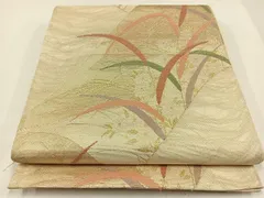 平和屋着物＊夏物　六通柄袋帯　草花文　金糸　正絹　逸品　AAAX6130jh