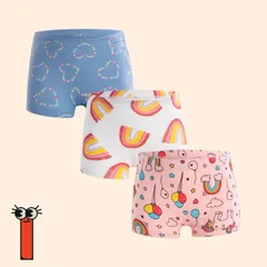 送料無料 Iセット 3枚セット キッズ ボクサーパンツ 女の子 女児 ガールズ 小学生 下着 パンツ ショーツ インナー 肌着 綿 快適 洗濯簡単 春夏秋冬 普段使い フィット 100cm 110cm 120cm 130cm 140cm 150cm