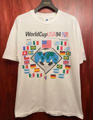 激レア MADE IN USA製 90s 公式ライセンス品 HIGH5 1994 FIFA WORLD CUP USA Hanes HEAVYWEIGHTボディ プリントTシャツ Lサイズ