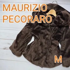 最安値お得★MAURIZIO PECORARO・マウリツィオペコラーロ★フェイクファージャケット 七分袖 40 M相当★ブラウン★[大感謝祭]★23pg21 Mサイズ