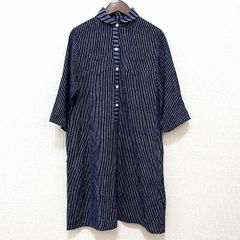 慈雨　シャツワンピース　濃紺　L　やや薄手　センソユニコ 慈雨 シャツワンピース 濃紺 L やや薄手 センソユニコ - メルカリ