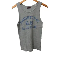 ブルーブルー BLUE BLUE タンクトップ カットソー ロゴ 2 約M グレー0122のサムネイル