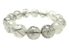 「1点もの 画像現品販売」 ブラックルチルクォーツ 16mm ブレスレット パワーストーン 天然石(18cm)