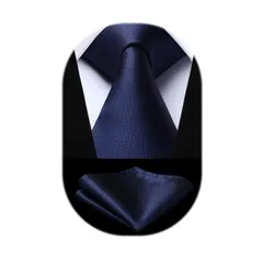 [HISDERN] ネイビー ネクタイ メンズ ストライプ フォーマル ネクタイ チーフ セット プレゼント ブランド品 慶事用 演奏会 紳士 礼服 HTC0626V18S