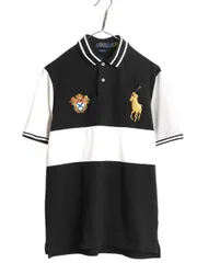 【お得なクーポン配布中!】 ビッグポニー ポロ ラルフローレン ボーダー 鹿の子 半袖 ポロシャツ メンズ M 半袖シャツ コットン カットソー モノトーン 黒 白 ゆったり