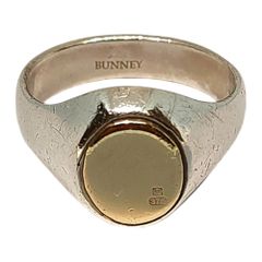 BUNNEY シルバー×イエローゴールド オーバル シグネットリング 21 シルバー×イエローゴールド
