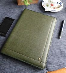 A4サイズ【キャンパスノートカバー】２冊用■Wステッチ■合皮サニー■グリーン