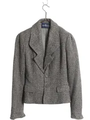 【お得なクーポン配布中!】 デッドストック 90s USA製 ラルフローレン ツイード テーラード ジャケット 8 レディース S 程 オールド ポロ ブレザー ウール ショート丈