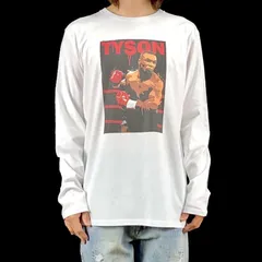 オリジナル ロンT マイクタイソン 世界チャンピオン ハード パンチ アウト ロンT 長袖 Tシャツ S M L XL タイト ジャスト 大きい ビッグ オーバーサイズ メンズ レディース ユニセックス ピンククリーム