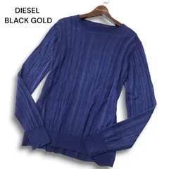 DIESEL BLACK GOLD ディーゼル 高級ライン★ 秋冬 ウール100% ストライプ ニット セーター Sz.S～M位 メンズ