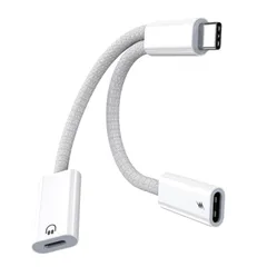 【特価商品】等Type Pro Pro 8/iPad S24/Pixel Max/Galaxy iPhone16/15 通話/音量調節対応 同時使用 PD60W高速充電 充電しながら音楽再生可能 変換 C機器用 イヤホンジャック デュアルUSB-C to Ty