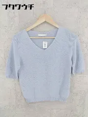 ◇ COLLAGE GALLARDAGALANTE Vネック 五分袖 ニット セーター サイズF ライトブルー レディース  【1002800397570】