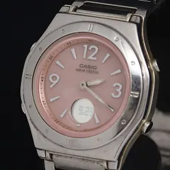 稼動 カシオ ウェーブセプター ピンク文字盤 電波ソーラー LWA-M141 レディース腕時計 OGH 2000000 NSK