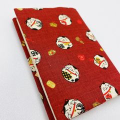 布ブックカバー 猫柄 文庫本サイズ リバーシブル ハンドメイド 招き猫 ハチワレ B063