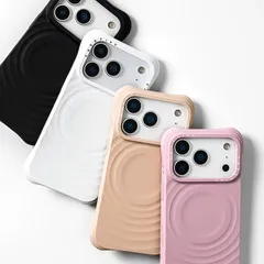 シンプルにコーディネートでき iPhoneケースCASETiFY 無地波のゆらぎ ケースティファイ MagSafe対応 耐衝撃 クリア ソフトケース iPhone17/iPhone 17 Air/17Pro