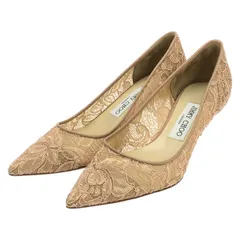 ジミーチュウ JIMMY CHOO パンプス パンプス ピンクベージュ その他 レース ポインテッドトゥパンプス ピンクベージュ レディース Used B