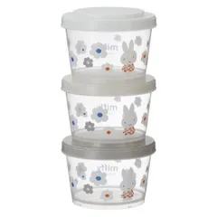 保存容器 240ml 薄肉保存容器 3個セット ミッフィー モノトーン （ 電子レンジ対応 食洗機対応 冷凍庫対応 保存 容器 調味料容器 キャニスター ストッカー 調味料入れ キッチン小物 キッチン用品 プラスチック キャラクター ）