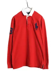 【お得なクーポン配布中!】 ビッグポニー ポロ ラルフローレン 長袖 ラガー シャツ メンズ M / 古着 ラグビーシャツ 長袖シャツ ワンポイント ヘビーウェイト コットン